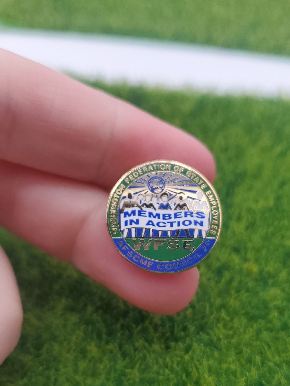 Members in Action Enamel Pin - WFSE B910